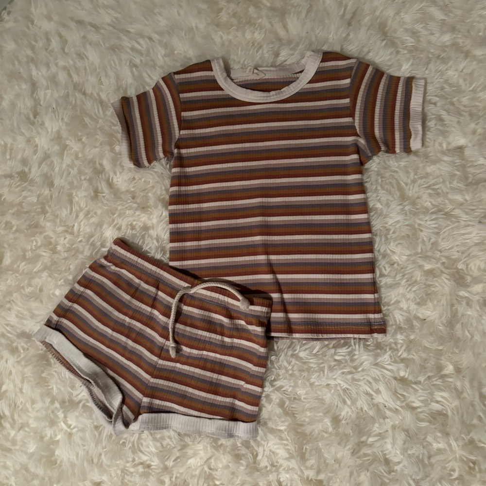 Quincy Mae Striped Shorts Set